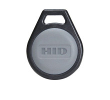 HID 5266PNNN Seos 8K Key Fob, SIO Programmed, No External ID Number, Black with Front HID Logo and Back Seos Logo