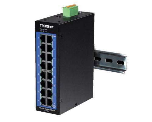 TRENDnet TI-G160i 16-Port Industrial Gigabit L2 Managed DIN-Rail Switch