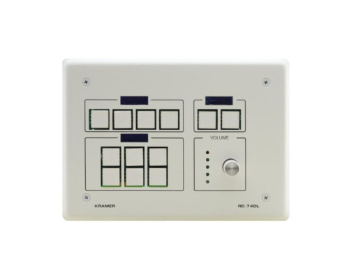 Kramer RC-74DL-W 12−Button Master Room Controller with Digital Volume Knob