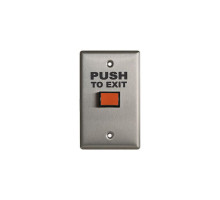 Camden Door Controls CM-300RPTE Rectangular LED Illuminated Exit Switch, Red Button, 'PUSH TO EXIT' Faceplate Graphics