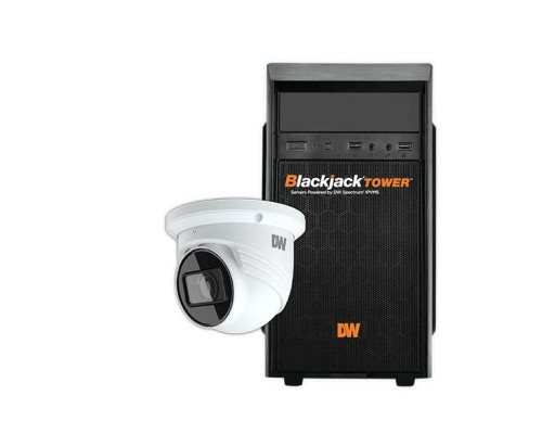 Digital Watchdog DW-MTVTKIT34 Blackjack Mid-Size Tower NVR, 3TB with 4 X 5MP Turret IP Camera, 2.8~12mm Vari-Focal Lens