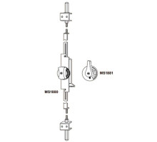 Adams Rite MS1880-02-682 Two-Point Flushbolt with Hourglass Shaped Turn in Satin Chrome Anodized