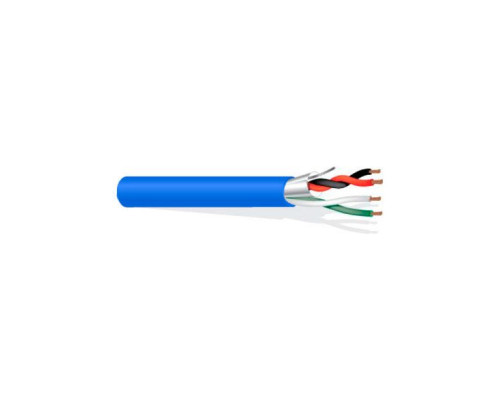 West Penn 25357BBL1000 4C 22G Solid, Shielded Plenum Communication Cable, Blue, 1000'