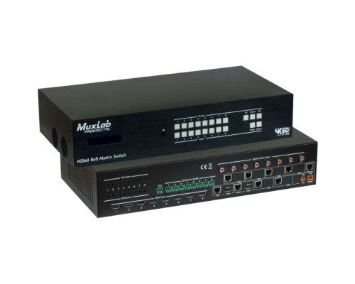 MuxLab 500413 HDMI 8×8 Matrix Switch, HDBT, 4K/60, US