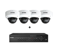 Avycon AVK-HN41V4-2T 4 Channel NVR, 2TB with 4 x 4MP H.265 Outdoor Dome Cameras