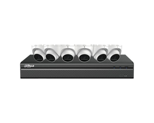 Dahua N488L64A 6 Camera 4K IP Security System, 8MP Video, 8ch NVR