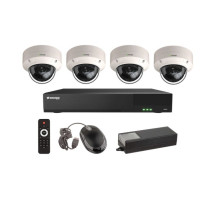 Vitek VT-TH5KT46TD-2 4 Channel 5-IN-1 (TVI/AHD/CVI/CVBS) DVR, 6TB with 4 x 5 Megapixel Vandal Dome Cameras, 2.8mm Lens