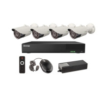 Vitek VT-TH5KT44TB-2 4 Channel 5-IN-1 (TVI/AHD/CVI/CVBS) DVR, 4TB with 4 x 5 Megapixel Bullet Cameras, 2.8mm Lens