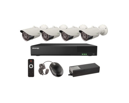 Vitek VT-TH5KT44TB-2 4 Channel 5-IN-1 (TVI/AHD/CVI/CVBS) DVR, 4TB with 4 x 5 Megapixel Bullet Cameras, 2.8mm Lens