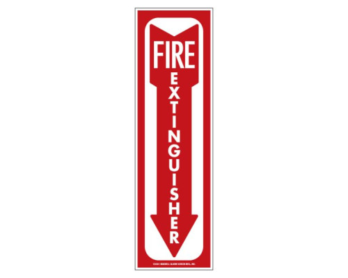 Maxwell SN-133 Fire Extinguisher Sign - 4 x 13.5 - Red & White