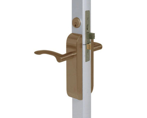 Adams Rite 2190-322-103-10B Dual Force Lock with Radius Strike, Exterior Trim Set and 1-1/8