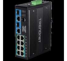 TRENDnet TI-BG104 10 Port Industrial Gigabit PoE++ DIN-Rail Switch