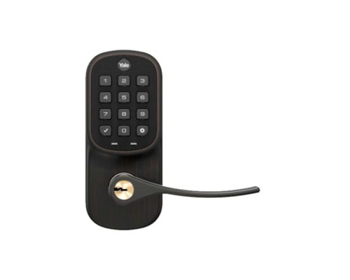 Yale YRL216-NR-0BP Electronic Pushbutton Lever Lock, Standalone, Oil Rubbed Bronze