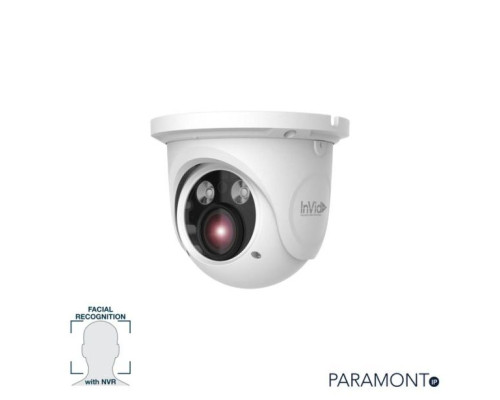 InVid PAR-P5TXIRA3312F 5 Megapixel Network IP Plug & Play Outdoor IR Dome Camera, Facial Recognition, 3.3-12mm Lens