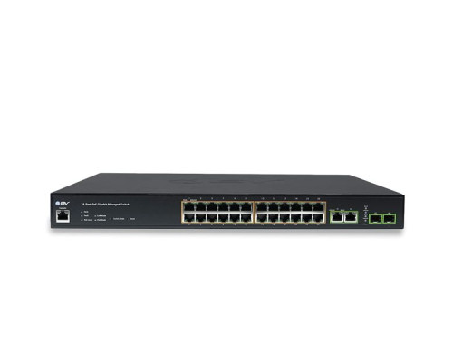 BV Security POE-SW2404G-MG-PLUS 24 Port PoE+ Switch, 10/100/1000, NDAA