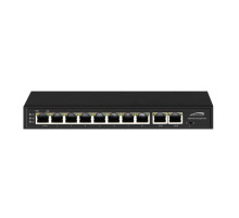 Speco P8S10G Gigabit Network PoE Switches 10-Port Gigabit Network Switch (8 ports PoE, 2 ports uplink)