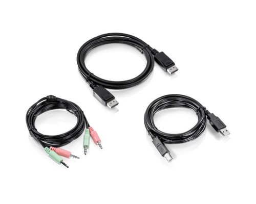 TRENDnet TK-CP06 DisplayPort, USB, and Audio KVM Cable Kit, 6 Feet