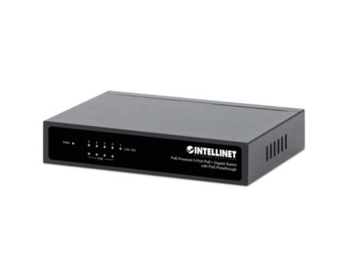 Intellinet 561082 IPS-05G-60WB PoE Powered 5-Port Gigabit Switch with PoE Passthrough