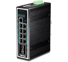 TRENDnet TI-PG1284i 12-Port Gigabit PoE+ L2+ Managed DIN-Rail Switch