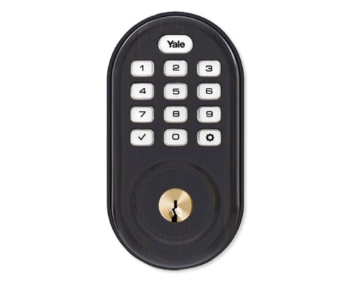 Yale YRD216-HA2-0BP Zigbee Push Button Deadbolt Assure Lock, Oil Rubbed Bronze