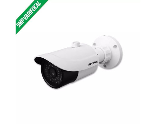 Avycon AVC-BTA51AVT-W 5 Megapixel 4-in-1 HD-TVI / CVI / AHD / Analog Outdoor IR Bullet Camera, 2.8-12mm Lens, White