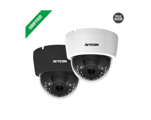 Avycon AVC-DT91FLT-BK Indoor IR Dome 1080P HD-TVI 3.6mm Fixed Lens 12vDC Black