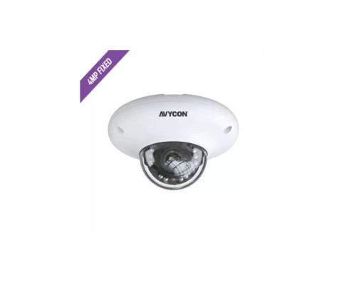 Avycon AVC-KHN41FT-2-8 4 Megapixel H.265 Network IR Flat Dome Camera, 2.8mm Lens