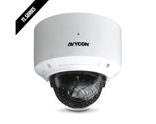 Avycon AVC-VTL91VT 1080p HD-TVI / HD-CVI / HD-AHD / Analog IR Weatherproof Vandal Dome Camera, 2.8-12mm Lens, White