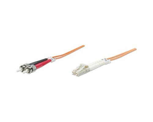 Intellinet 471343 Fiber Optic Patch Cable, Duplex, Multimode, 33 Feet, Orange