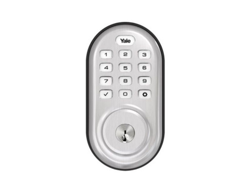 Yale YRD216NR-619 Pushbutton Deadbolt No Radio, Satin Nickel