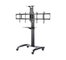 Peerless-AV SR555M Video Conference Cart with Metal Shelf for Two 40' to 55' Displays