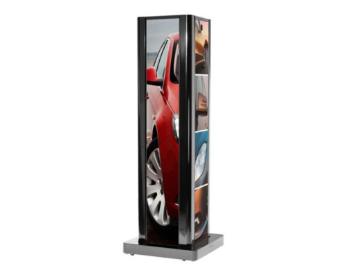 Peerless-AV KIP586-3LG-S-DISP Three-Sided Portrait Kiosk for LG Ultra-Stretch Signage 86BH5C Display, Silver