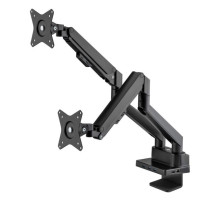 Manhattan 461887 Aluminum Gas Spring Dual Monitor Desk Mount with 8-in-1 Docking Station