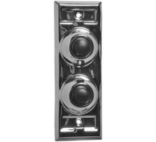 Alpha BC203C 2 Momentary Pushbuttons, Polished Chrome Finish