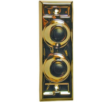 Alpha BC203P 2 Momentary Pushbuttons, Polished Brass Finish