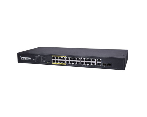 Vivotek AW-FGT-260D-380 Unmanaged 24xFE PoE + 2xGE Combo Switch