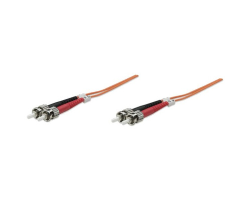 Intellinet 511216 Fiber Optic Patch Cable, Duplex, Multimode, 10 Feet, Orange