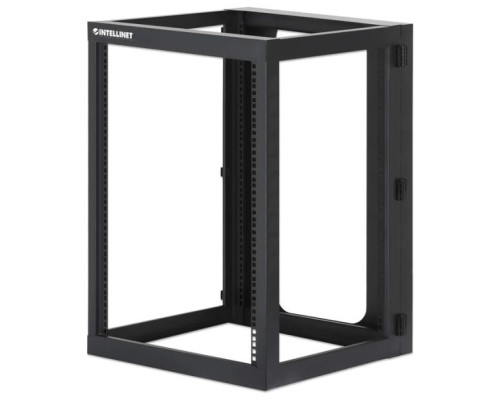 Intellinet 716161 19' Wall Mount Open Frame Network Rack, 15U, Rear-hinged Swing Frame