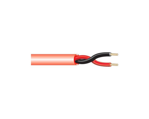 West Penn 970RD1000 2C 18G Solid Unshielded Fire Alarm Cable, Red, 1000'