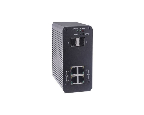 Geovision 84-POE0410-E020 4-Port Gigabit 802.3at and 2 Gigabit SFP Industrial PoE Switch