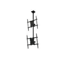 Crimson C2K65 Dual Screen Ceiling Mounted Monitor System with Universal Mounting Interface for 37 to 65' Displays, Black