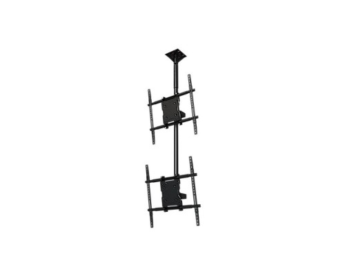 Crimson C2K65 Dual Screen Ceiling Mounted Monitor System with Universal Mounting Interface for 37 to 65' Displays, Black