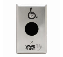 Camden Door Controls CM-336-42S Battery Powered Switch Wireless Stainless Steel Single Gang, with Wheelchair Symbol Hand Icon