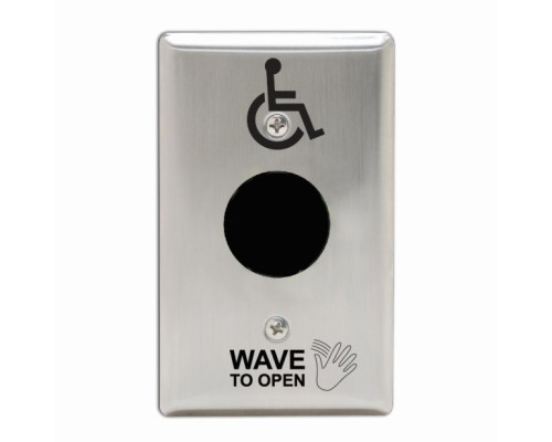 Camden Door Controls CM-336-42S Battery Powered Switch Wireless Stainless Steel Single Gang, with Wheelchair Symbol Hand Icon