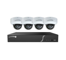 Speco ZIPL84D2 8 Channel NVR with 2TB and 4 4MP Outdoor IR Dome Cameras, PoE