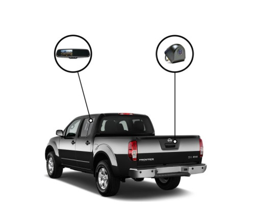 RVS Systems RVS-718520-05 480 TVL Nissan Frontier Mirror Monitor with Sensors, Tailgate Camera, 33ft Cable