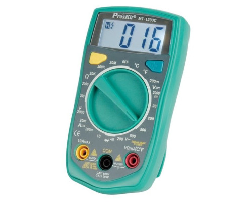 Eclipse Tools MT-1233C 3-1/2 digits 1999 Counts Palm Size Digital Multimeter with Resistance, Temperature Tests