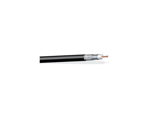 West Penn 807XBK0500 1 Conductor 16 AWG RG8X/U 16AWG 50 Ohm Coaxial Cable CM Rated, 500', Black