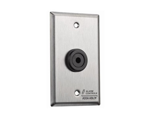 Alarm Controls TS-34 Piezo Buzzer Station Mounted on Single Gang 430 Stainless Steel Wall Plate