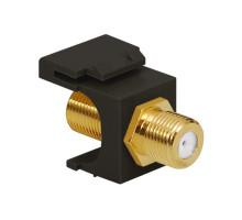 ICC IC107B5GBK Gold Plated F-Type Female To Female Module Black